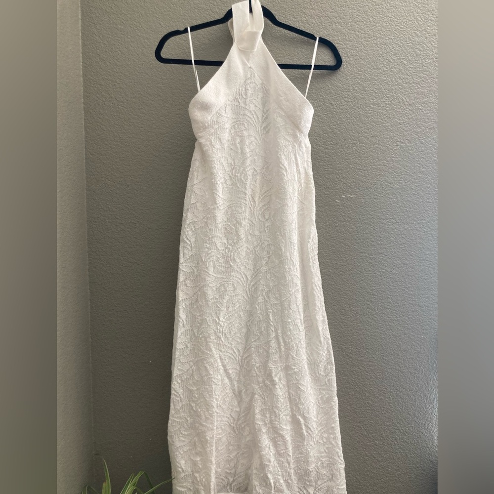 White Halter top dress
